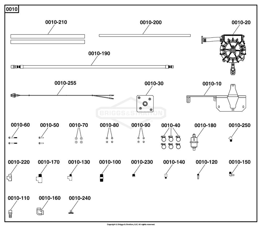 6504-01 - Vaporizer Kit / Vaporizer Kit Diagram and Parts List for 080023-02  Briggs and Stratton Generator